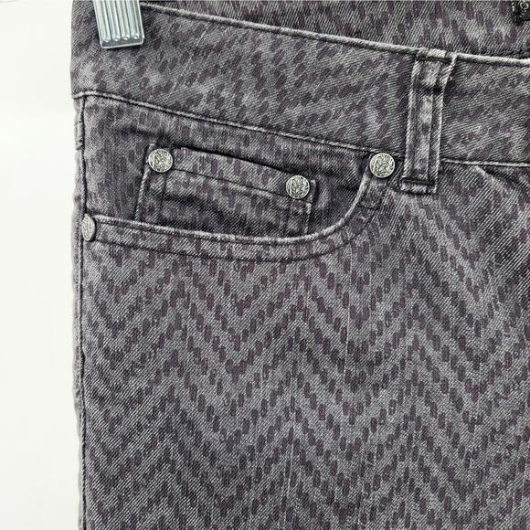 Prana Kara Gray Straight Leg Jeans Chevron Pattern 5-Pockets Women's Size 0 - Picture 3 of 8